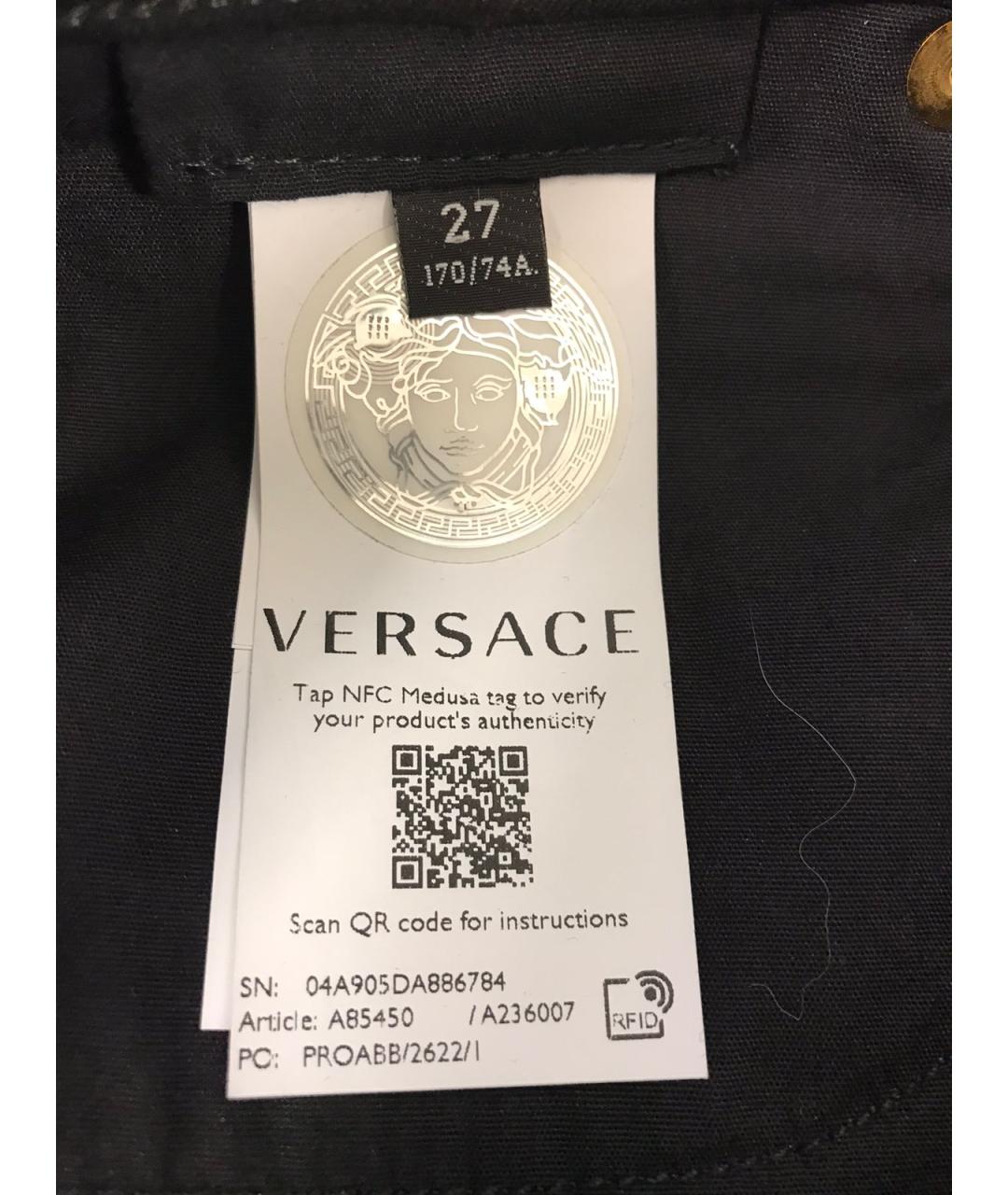 VERSACE Черные джинсы слим, фото 7