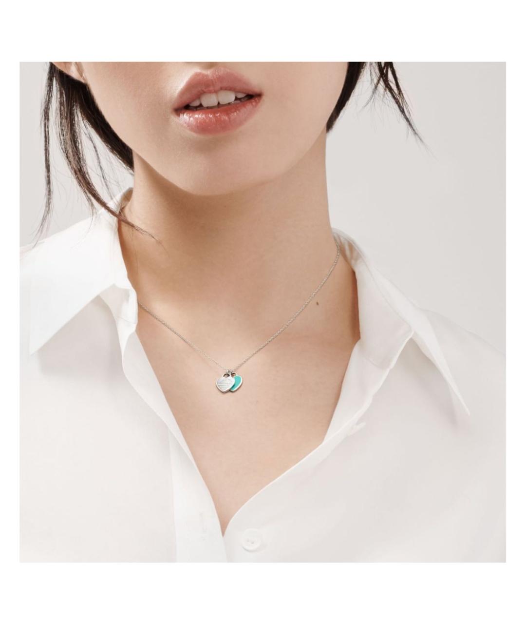 TIFFANY&CO Бирюзовое серебряное колье, фото 3