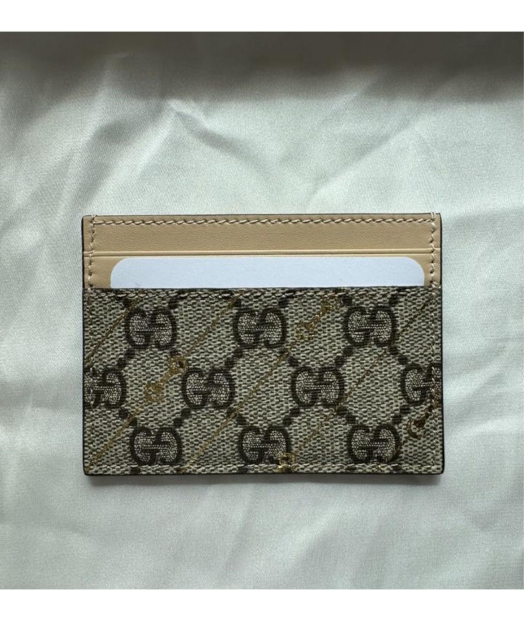 GUCCI Бежевый кожаный кардхолдер, фото 3