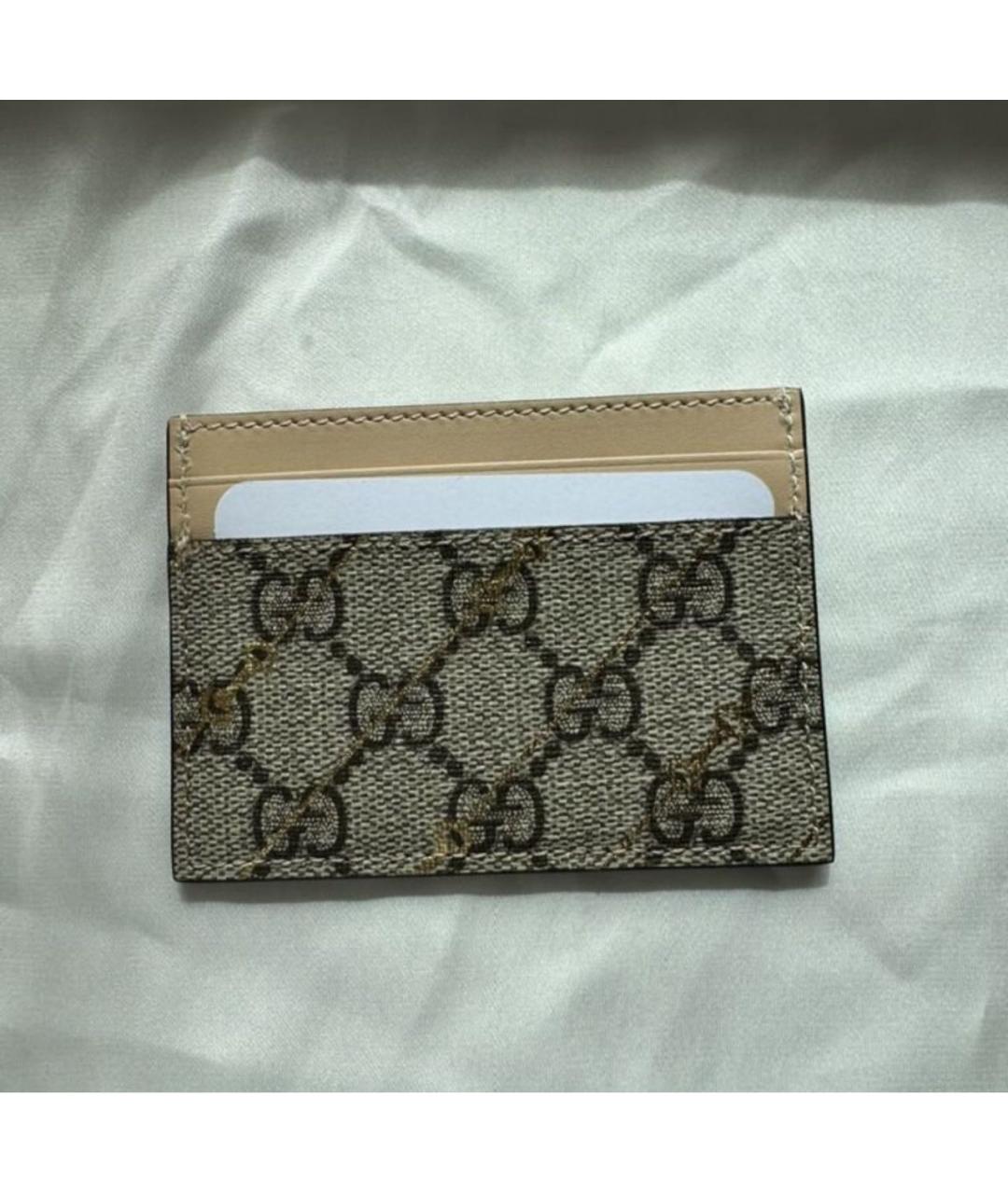 GUCCI Бежевый кожаный кардхолдер, фото 4