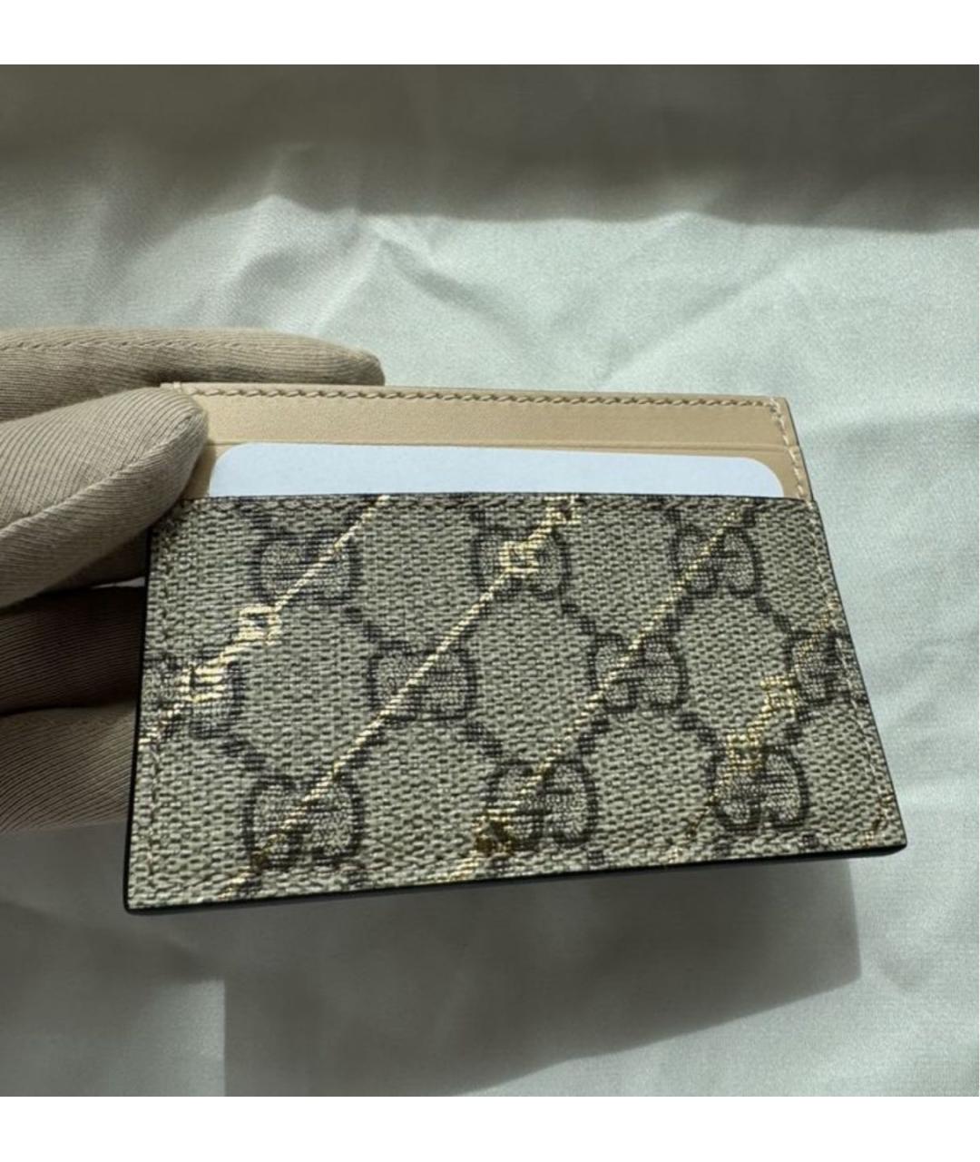 GUCCI Бежевый кожаный кардхолдер, фото 2