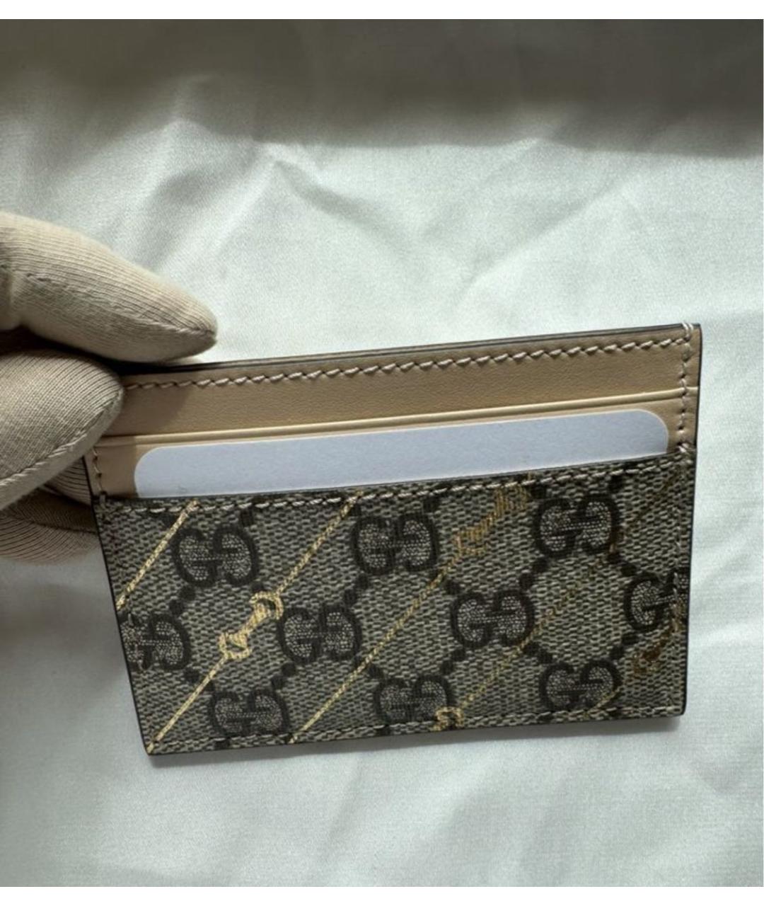 GUCCI Бежевый кожаный кардхолдер, фото 5