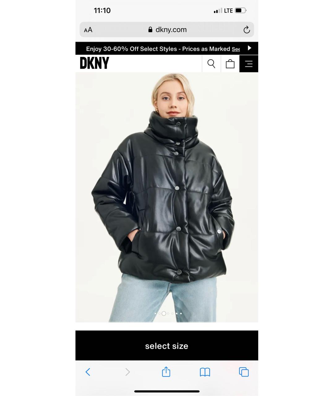 DKNY Черная полиэстеровая куртка, фото 5