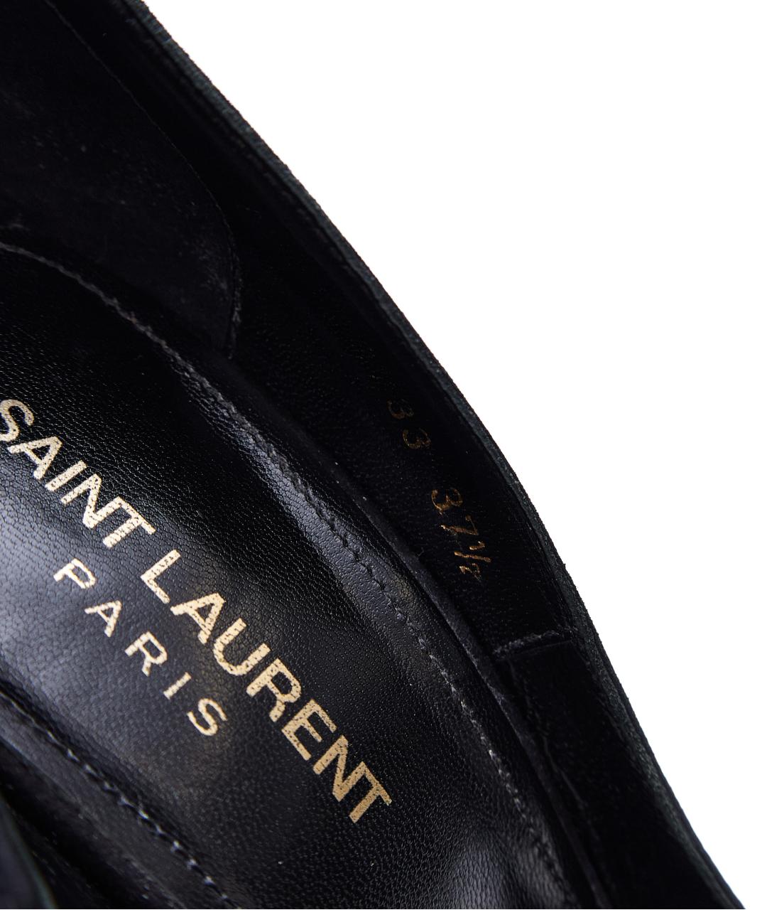 SAINT LAURENT Черные замшевые туфли, фото 5