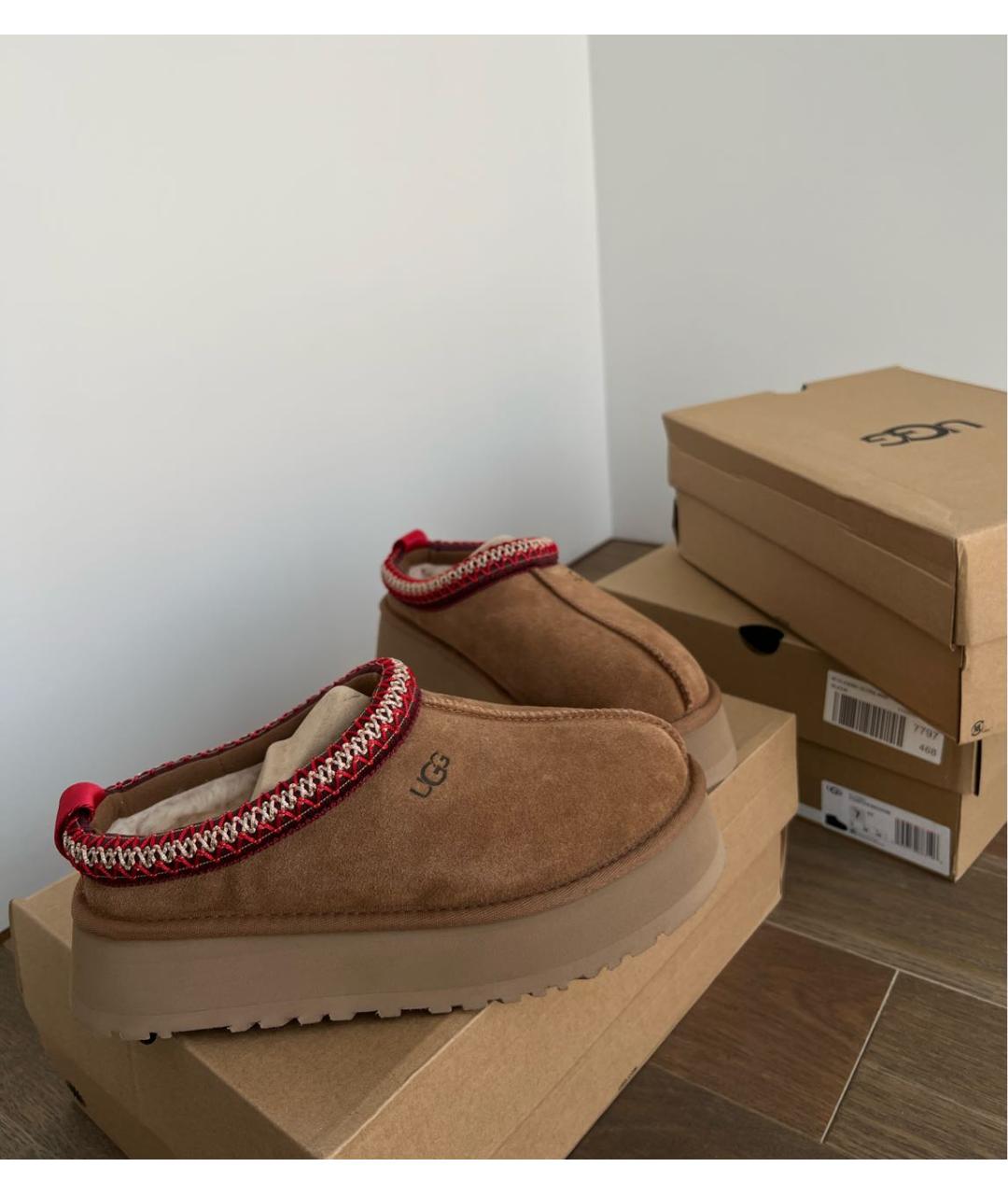 UGG AUSTRALIA Коричневые замшевые ботинки, фото 5