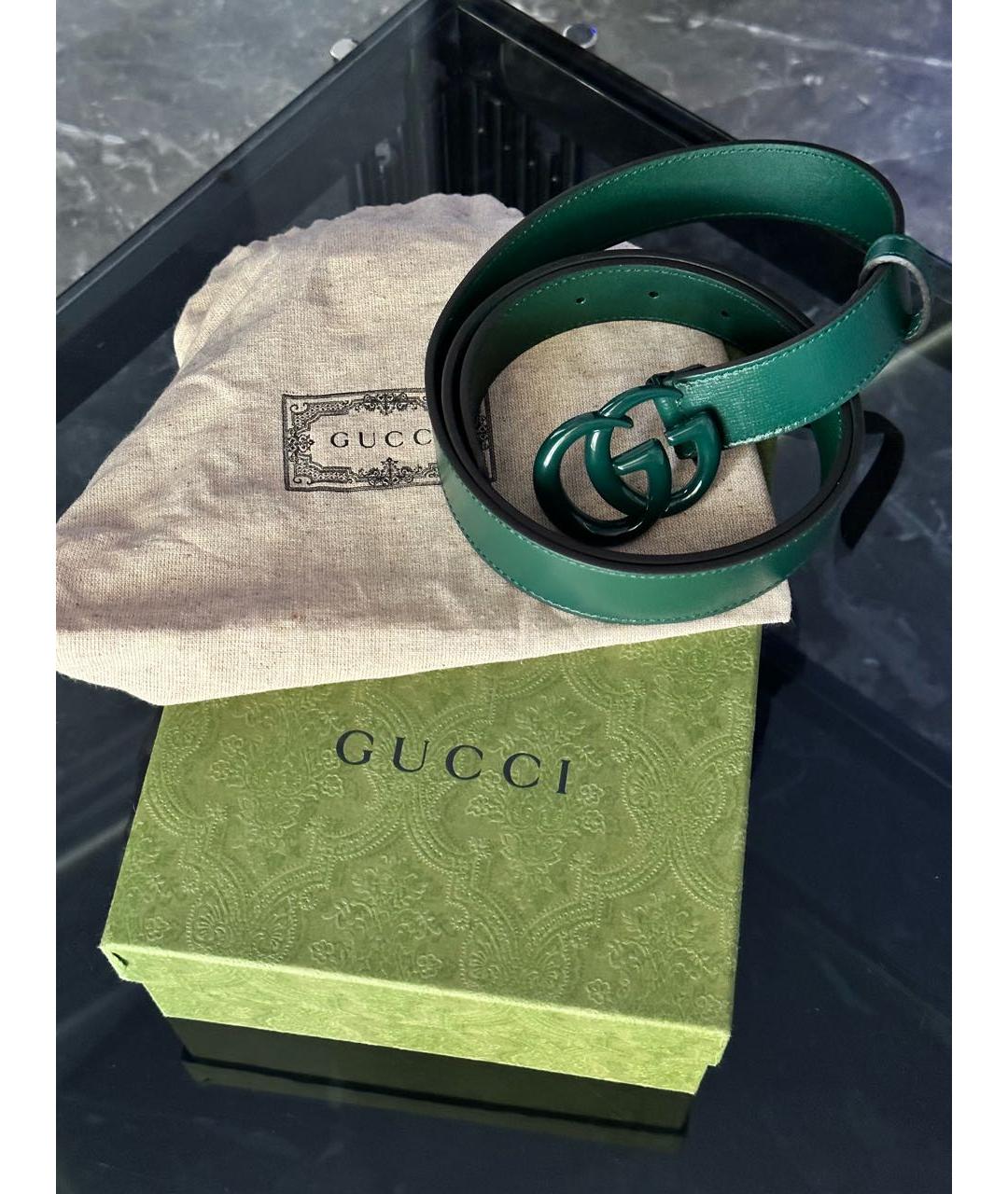 GUCCI Зеленый кожаный ремень, фото 2