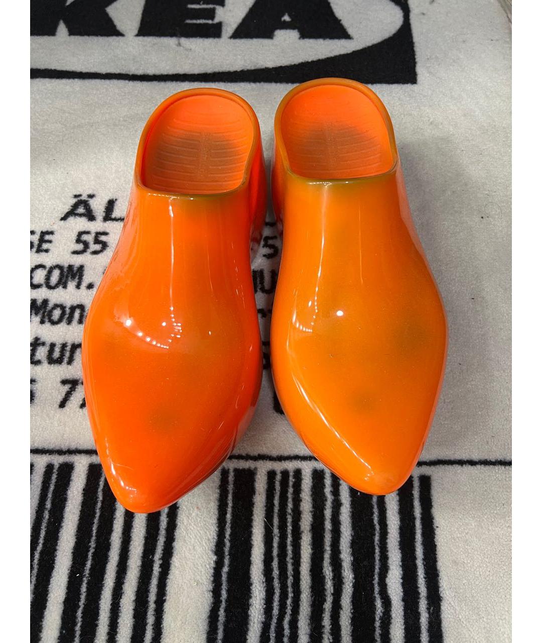BALENCIAGA Оранжевое резиновые низкие кроссовки / кеды, фото 2