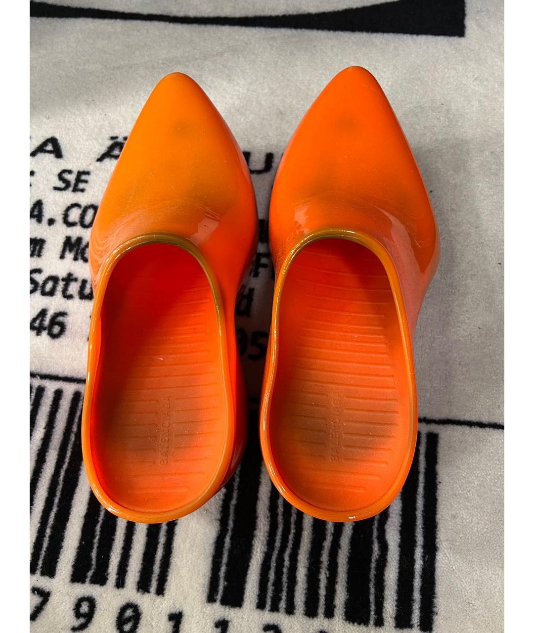 BALENCIAGA Оранжевое резиновые низкие кроссовки / кеды, фото 3