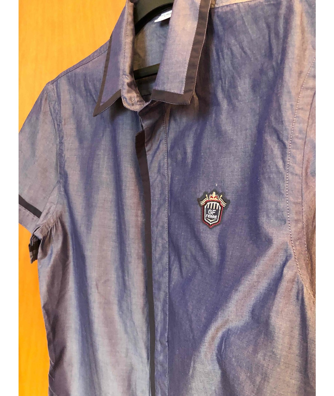 GIANFRANCO FERRE Синяя хлопко-шелковая кэжуал рубашка, фото 2