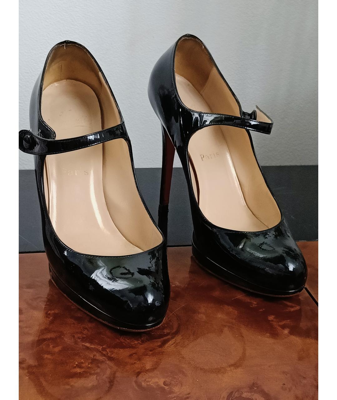 CHRISTIAN LOUBOUTIN Черные туфли из лакированной кожи, фото 2