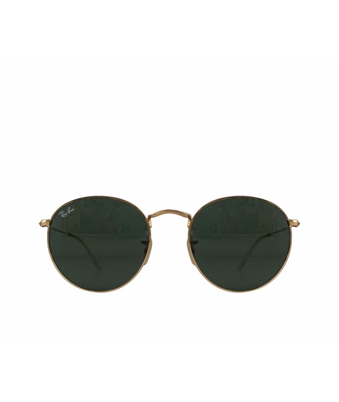 RAY BAN Золотые металлические солнцезащитные очки, фото 1