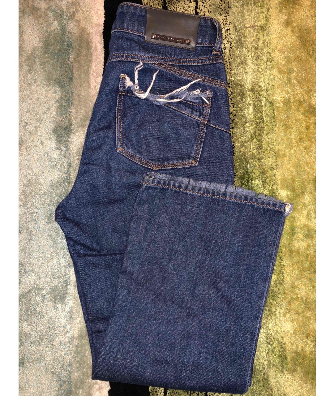 SPORTMAX Синие хлопковые джинсы клеш, фото 2