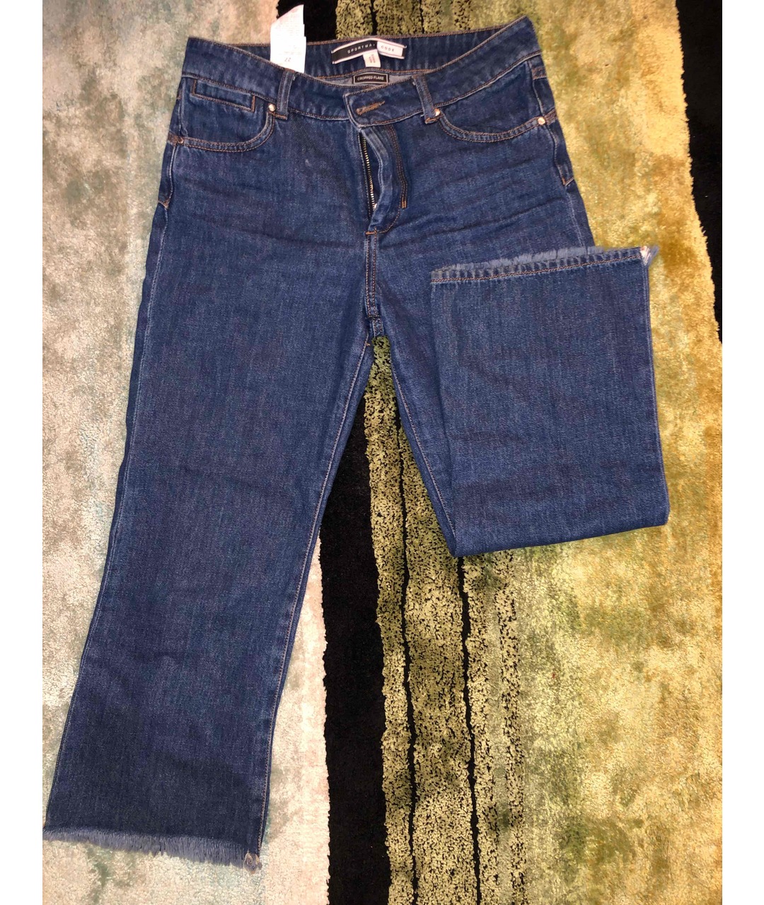 SPORTMAX Синие хлопковые джинсы клеш, фото 4