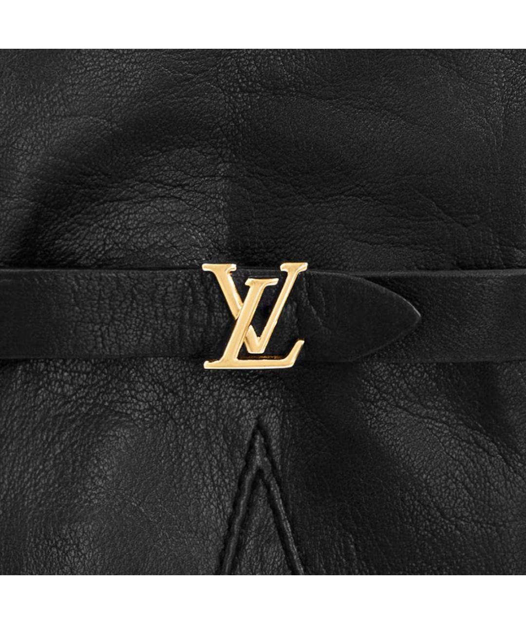 LOUIS VUITTON Черные кожаные перчатки, фото 2