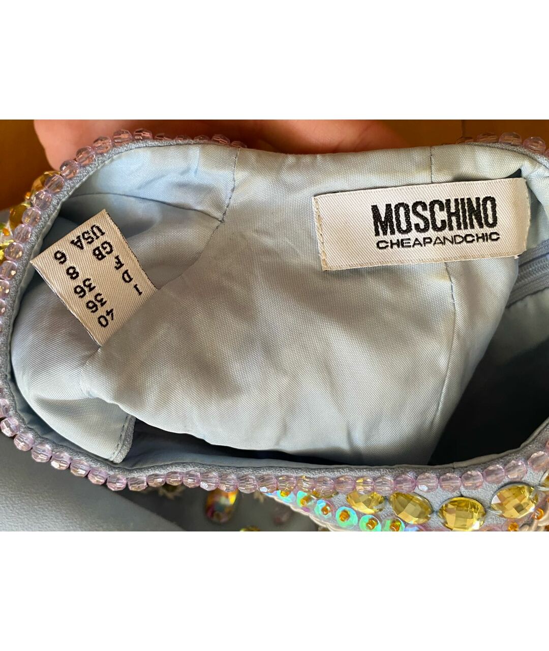 MOSCHINO Голубая полиэстеровая майка, фото 6