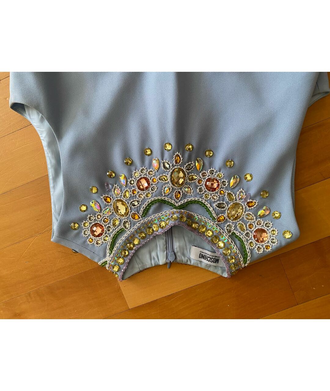 MOSCHINO Голубая полиэстеровая майка, фото 3