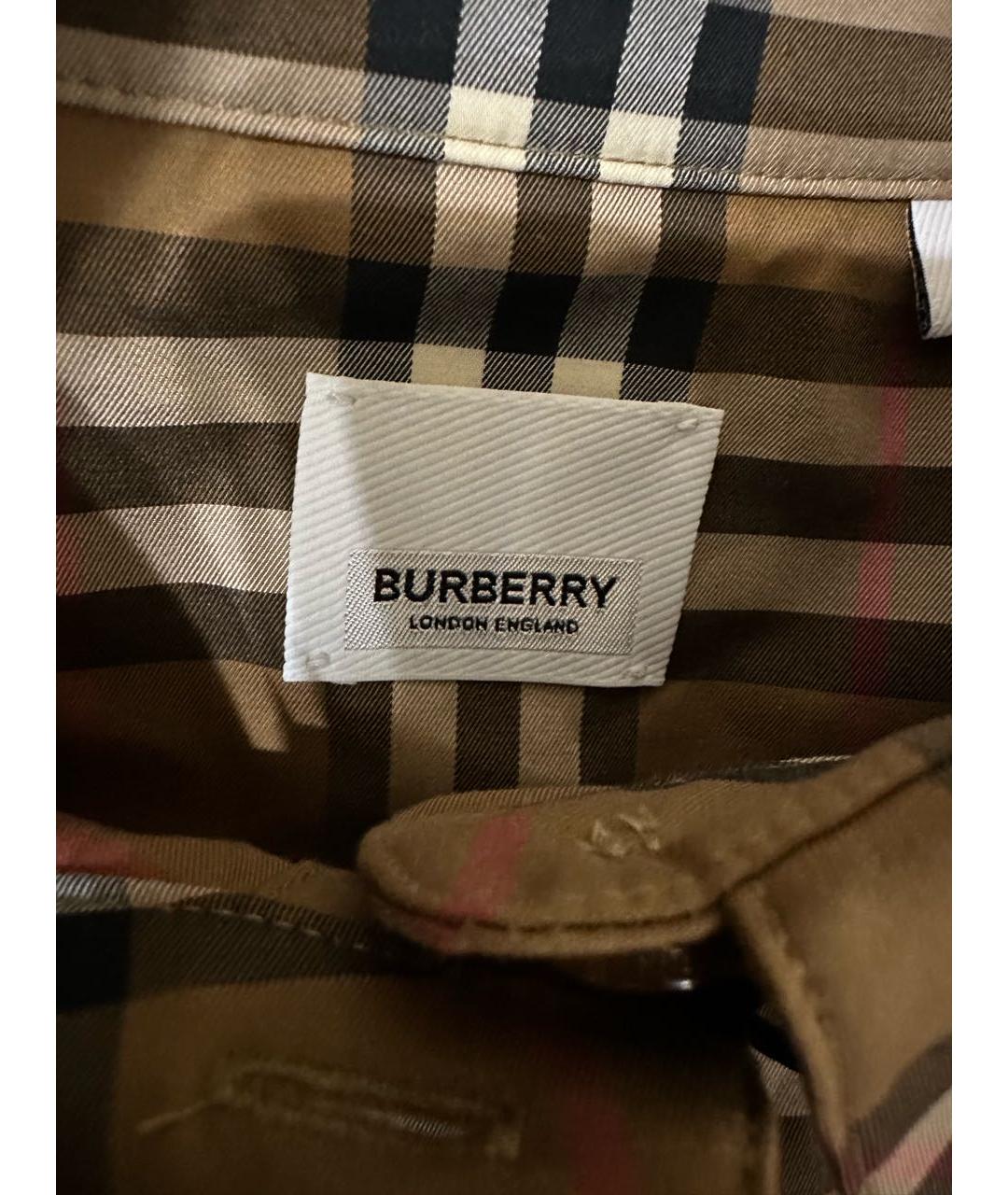 BURBERRY Коричневая хлопковая рубашка, фото 6