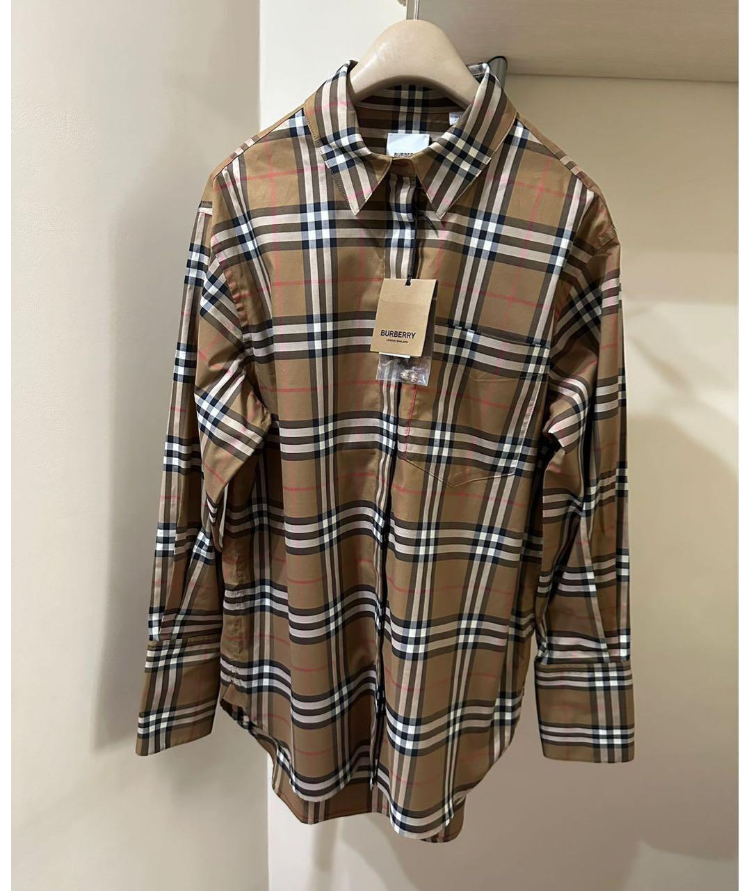 BURBERRY Коричневая хлопковая рубашка, фото 2