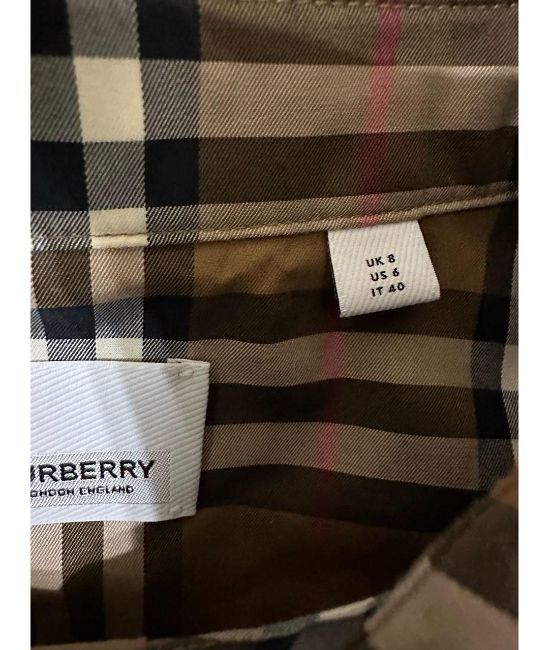 BURBERRY Коричневая хлопковая рубашка, фото 4