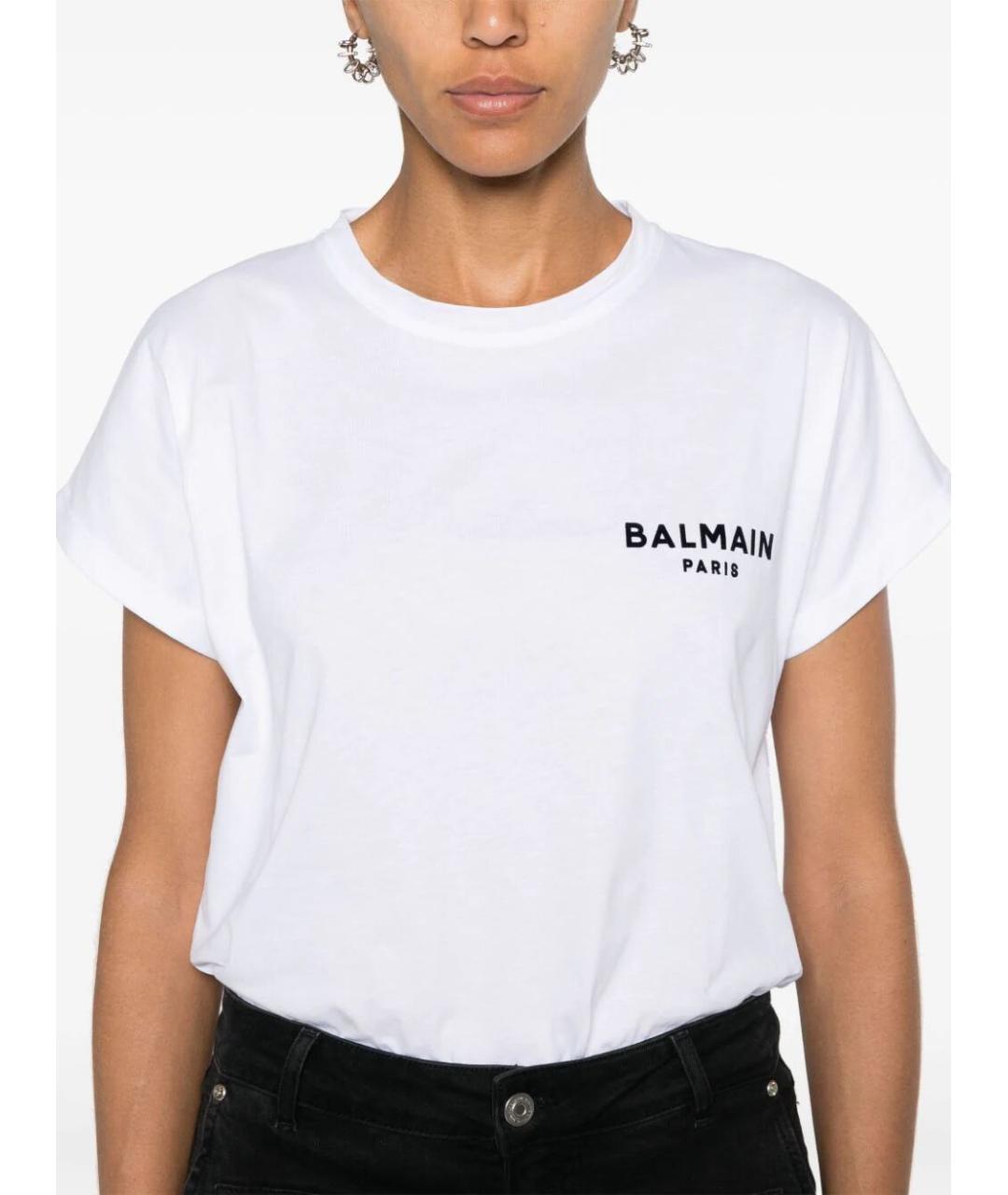 BALMAIN Белая хлопковая футболка, фото 3