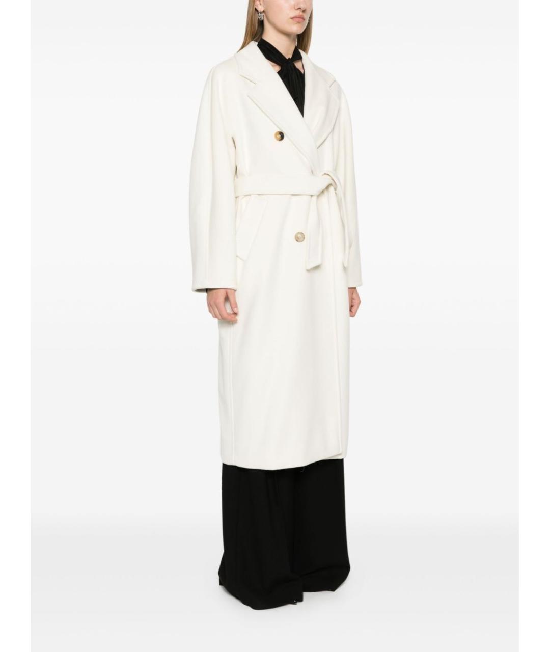 MAX MARA Белое шерстяное пальто, фото 5