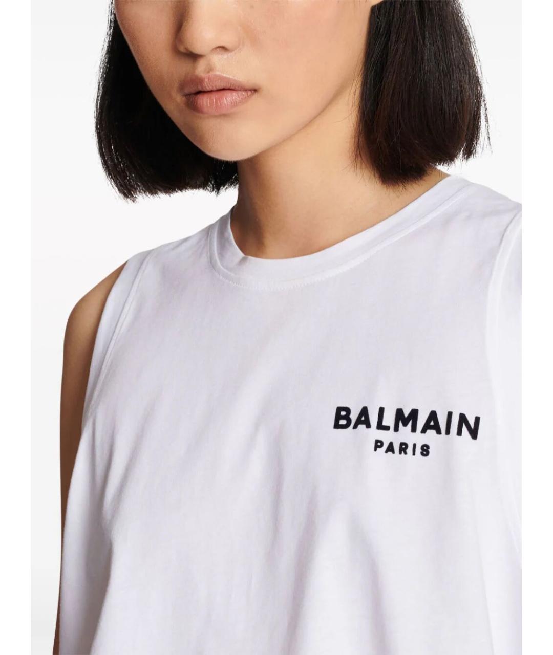 BALMAIN Белая хлопковая майка, фото 3