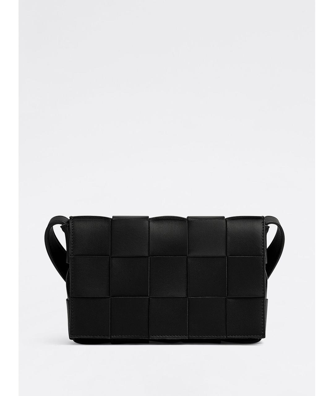 BOTTEGA VENETA Черная кожаная сумка через плечо, фото 3