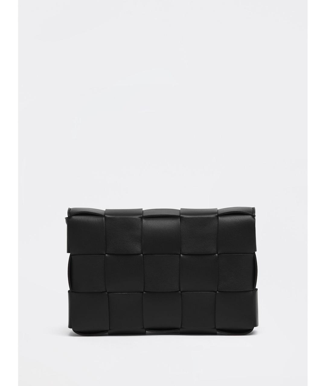 BOTTEGA VENETA Черная кожаная сумка через плечо, фото 2