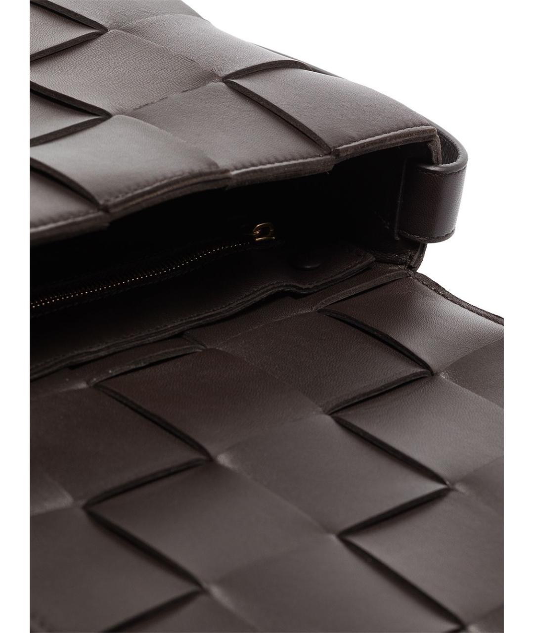 BOTTEGA VENETA Коричневая кожаная сумка через плечо, фото 4