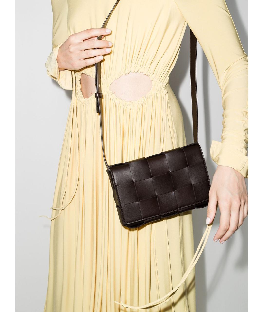 BOTTEGA VENETA Коричневая кожаная сумка через плечо, фото 2