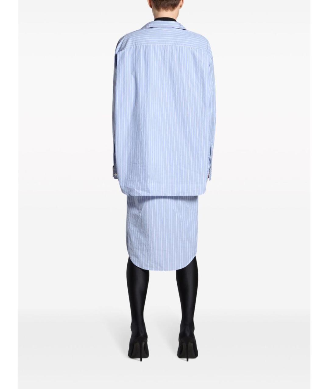 BALENCIAGA Голубое хлопковое повседневное платье, фото 3