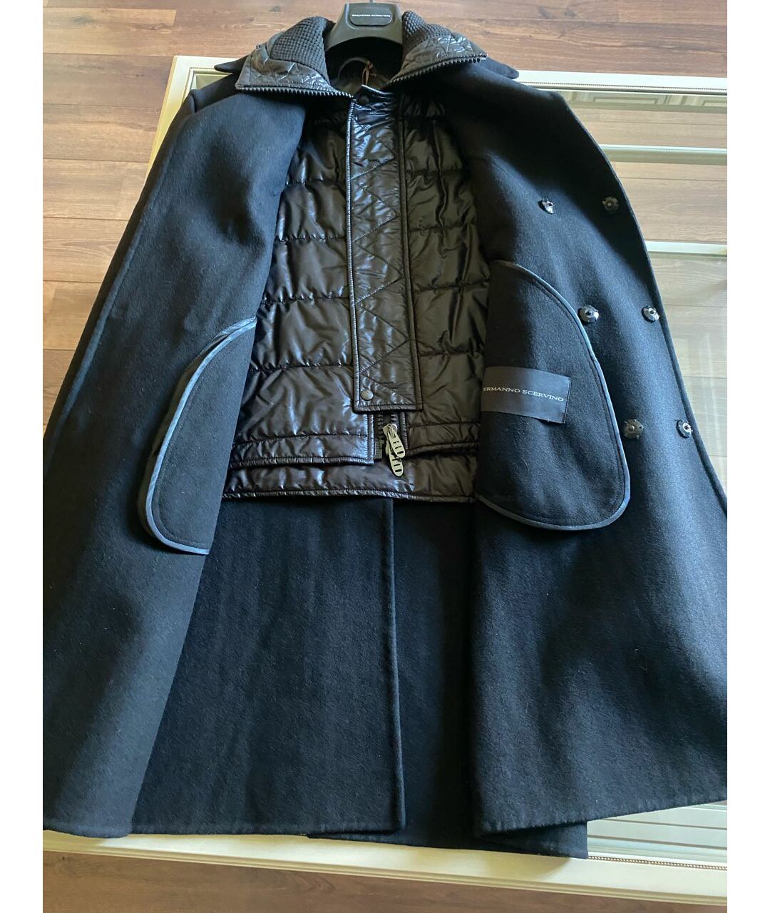 ERMANNO SCERVINO Черное шерстяное пальто, фото 5