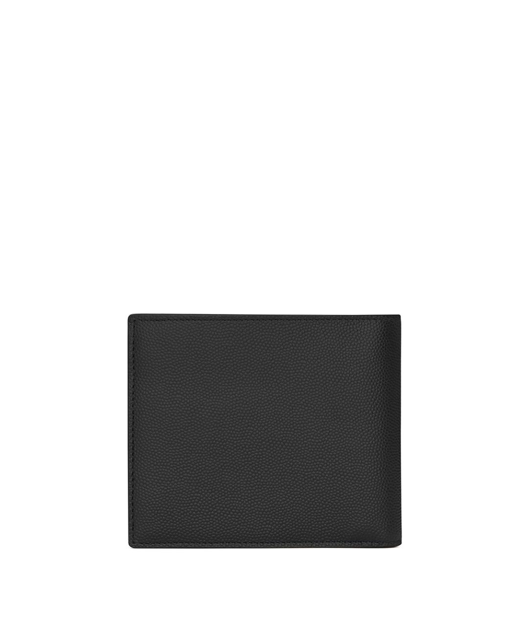 SAINT LAURENT Черный кожаный кошелек, фото 3