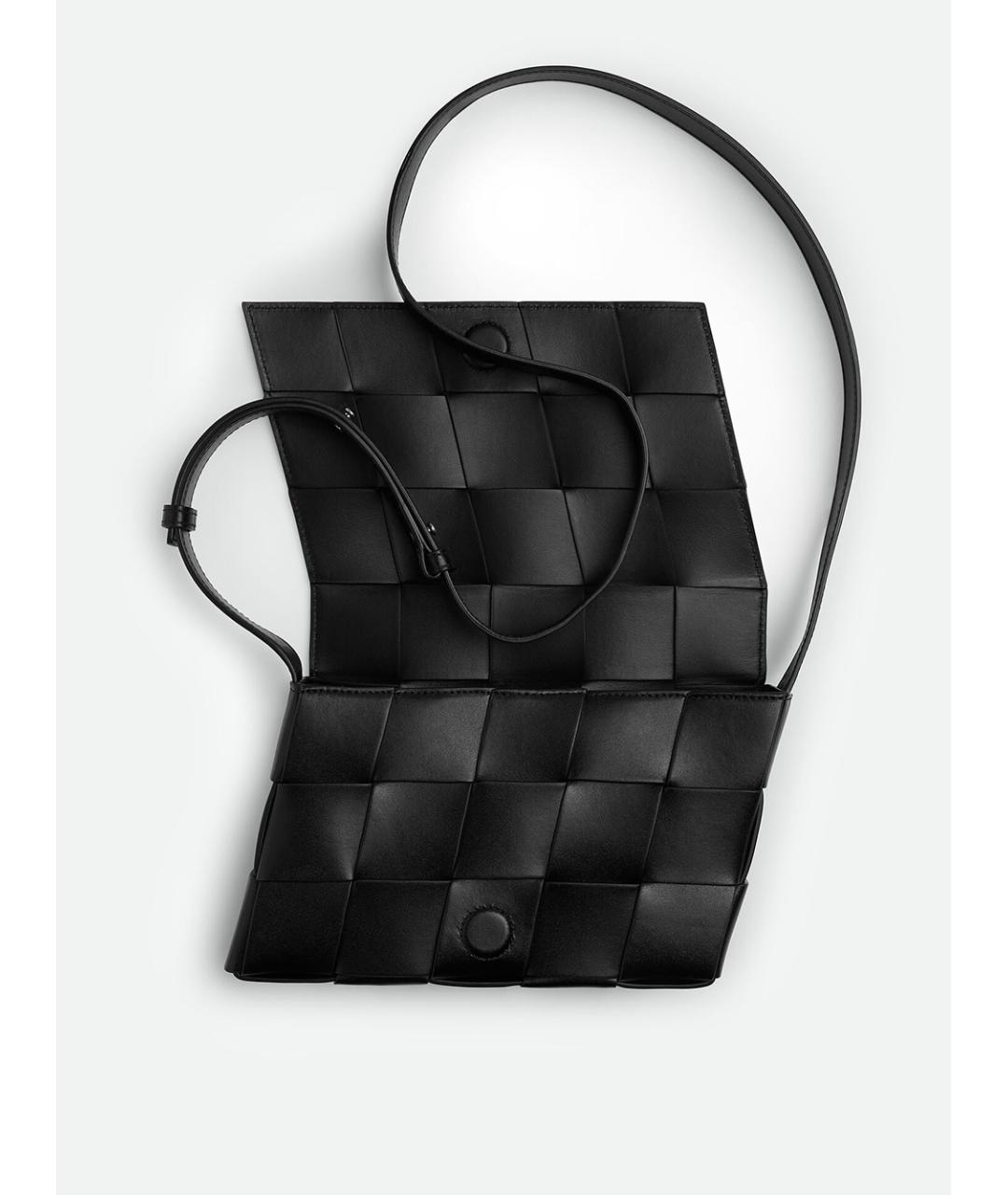 BOTTEGA VENETA Черная кожаная сумка на плечо, фото 2
