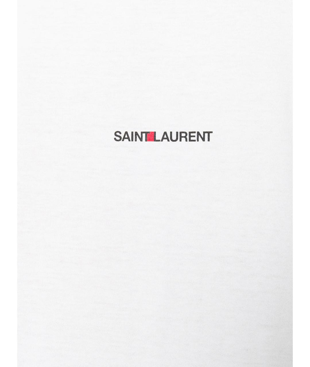 SAINT LAURENT Белая хлопковая футболка, фото 4