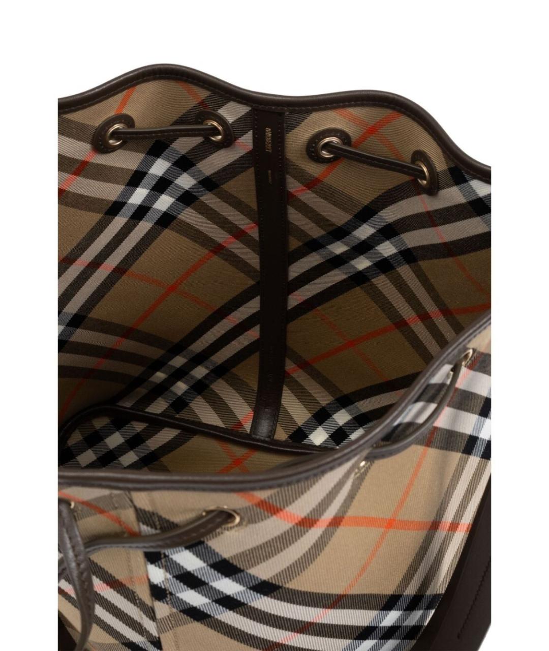 BURBERRY Бежевая хлопковая сумка через плечо, фото 5