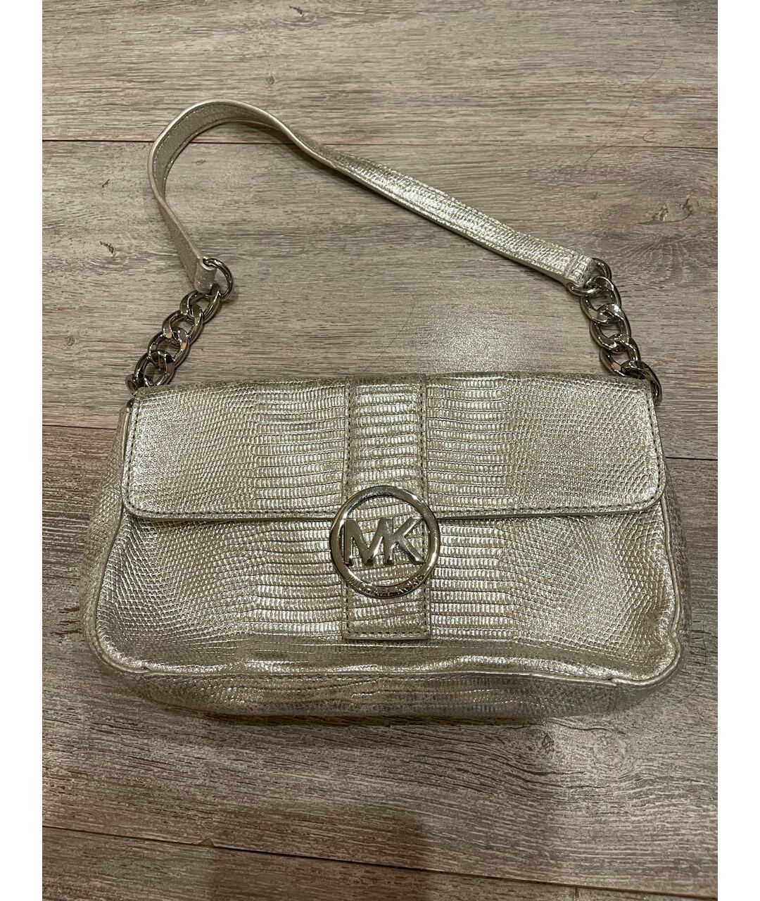 MICHAEL KORS Серебряная кожаная сумка тоут, фото 9