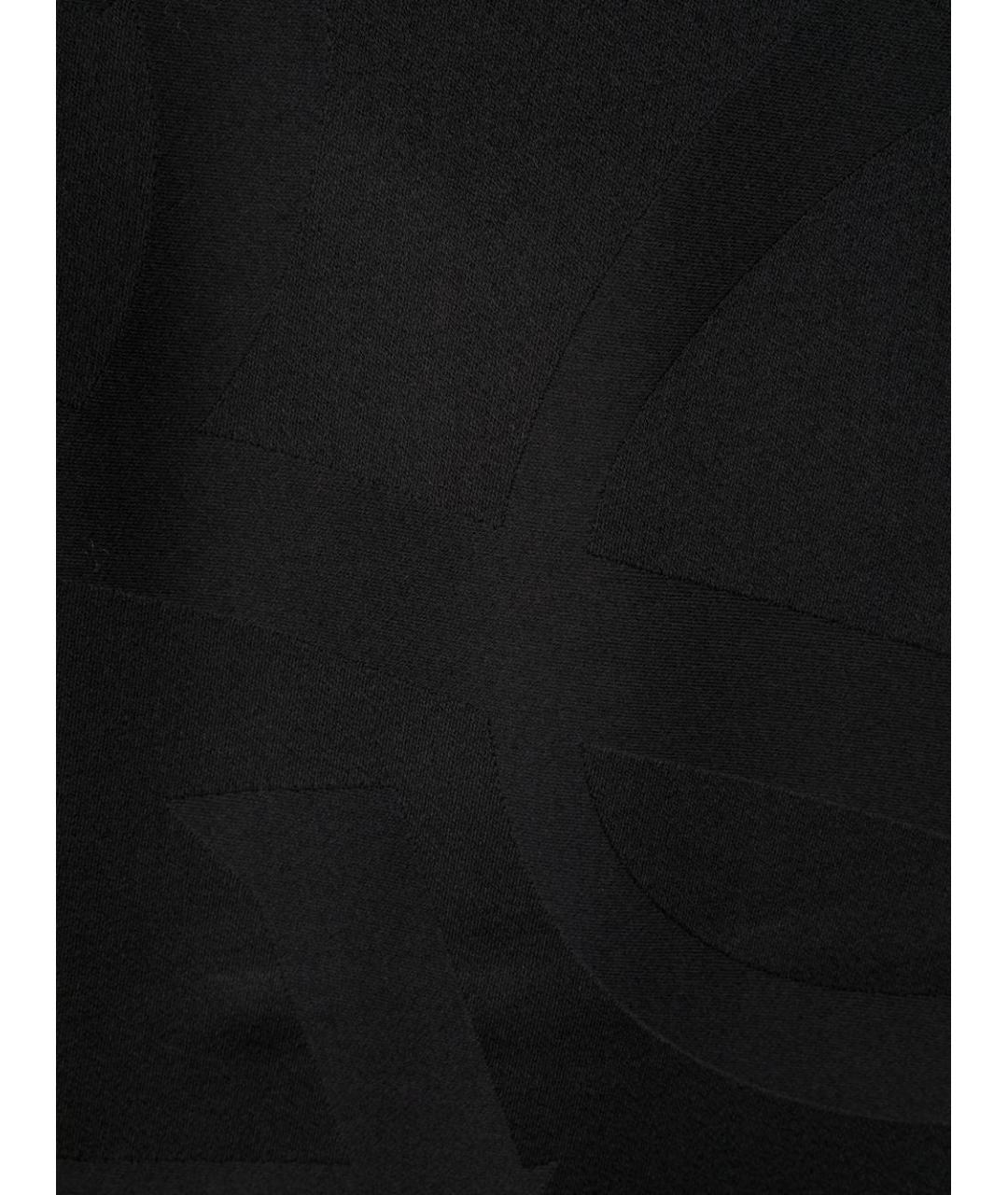 SAINT LAURENT Черный шерстяной шарф, фото 3