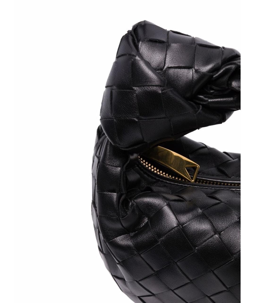 BOTTEGA VENETA Черная кожаная сумка с короткими ручками, фото 4