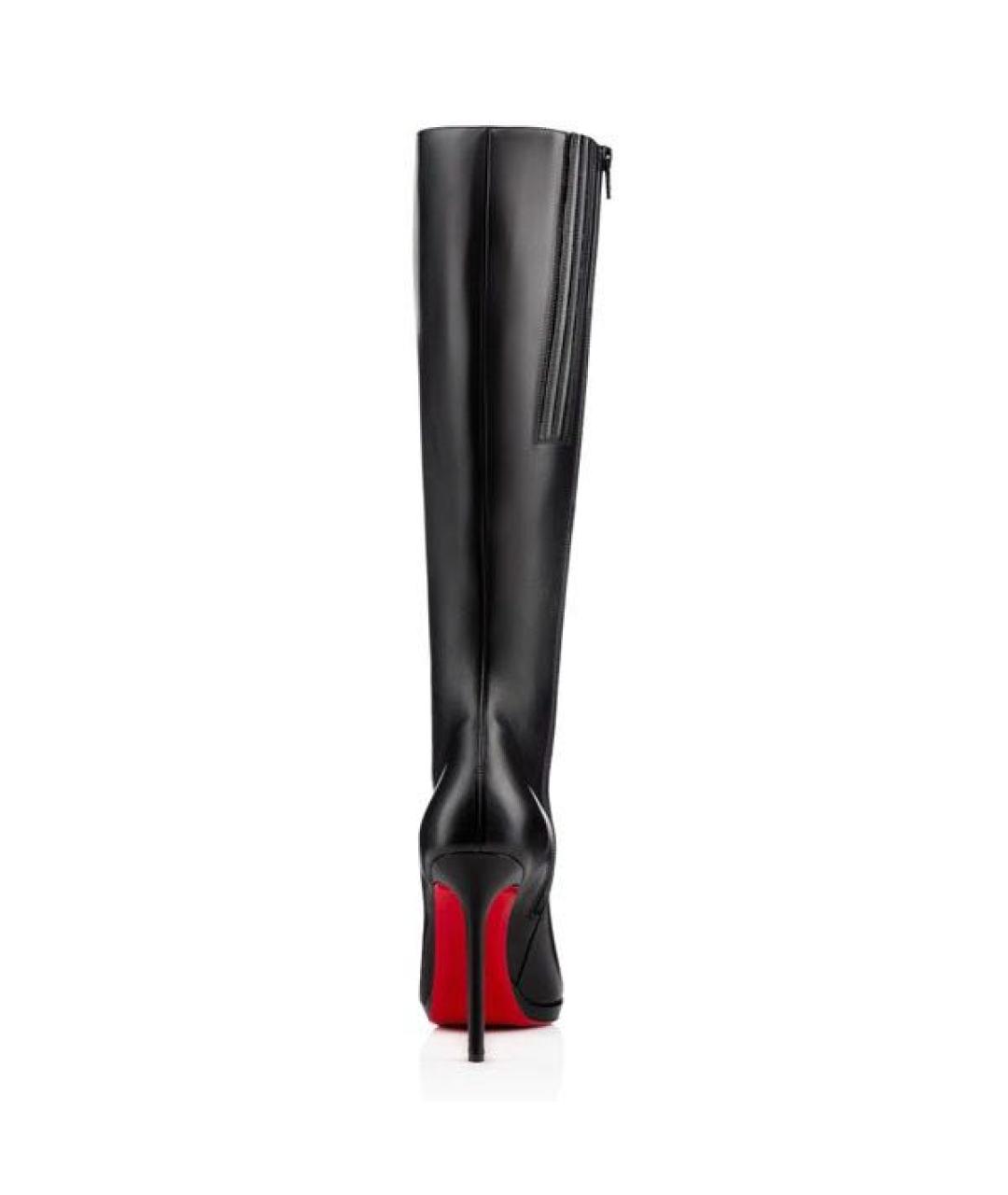 CHRISTIAN LOUBOUTIN Черные кожаные сапоги, фото 4