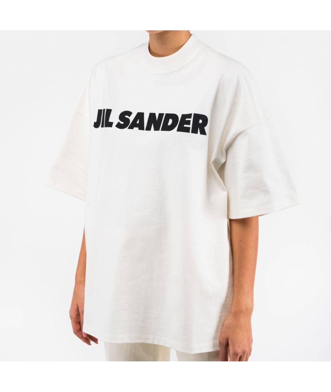 JIL SANDER Белая хлопковая футболка, фото 2