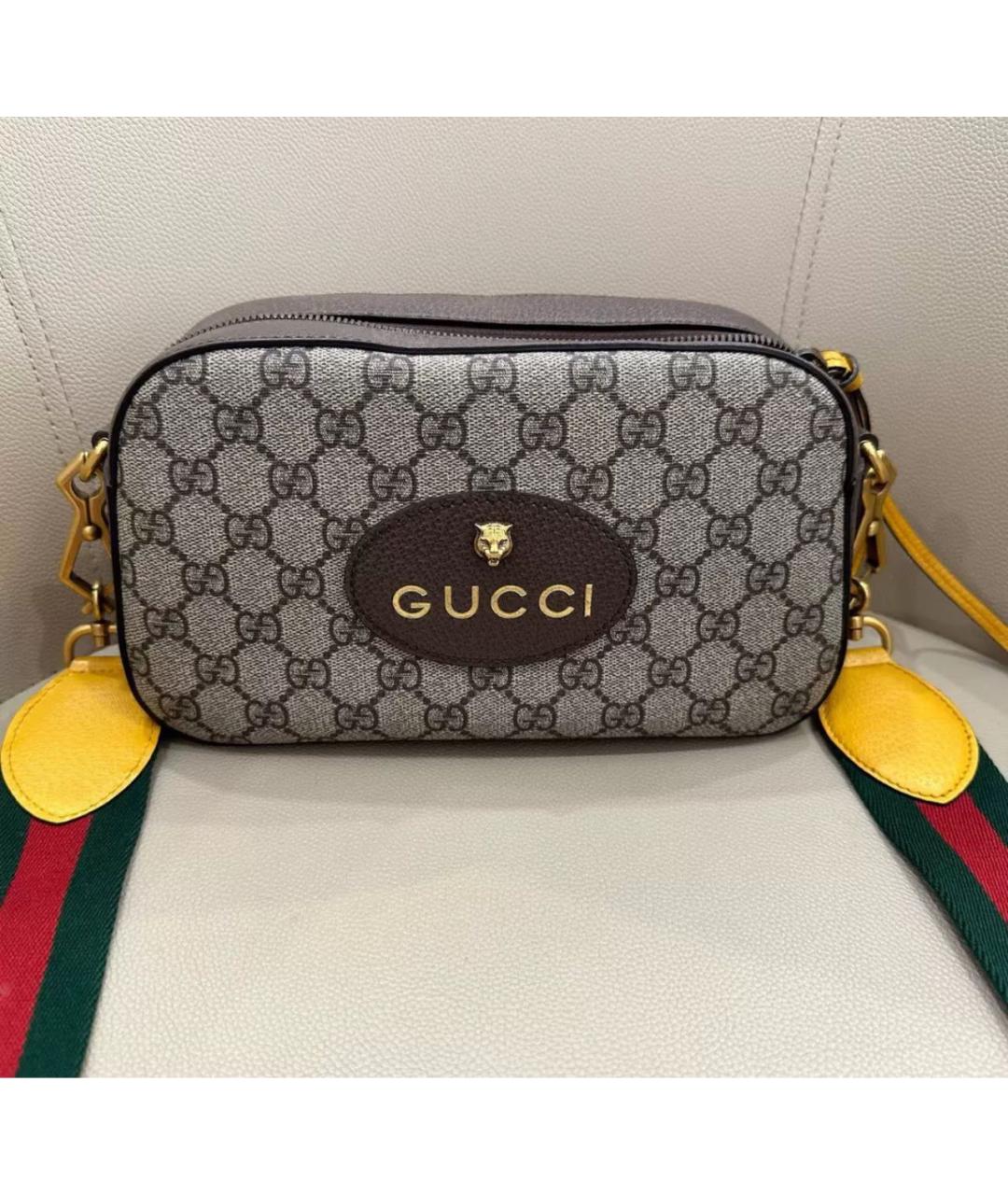 GUCCI Бежевая кожаная сумка через плечо, фото 3