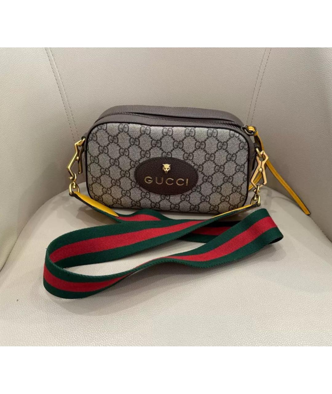 GUCCI Бежевая кожаная сумка через плечо, фото 2