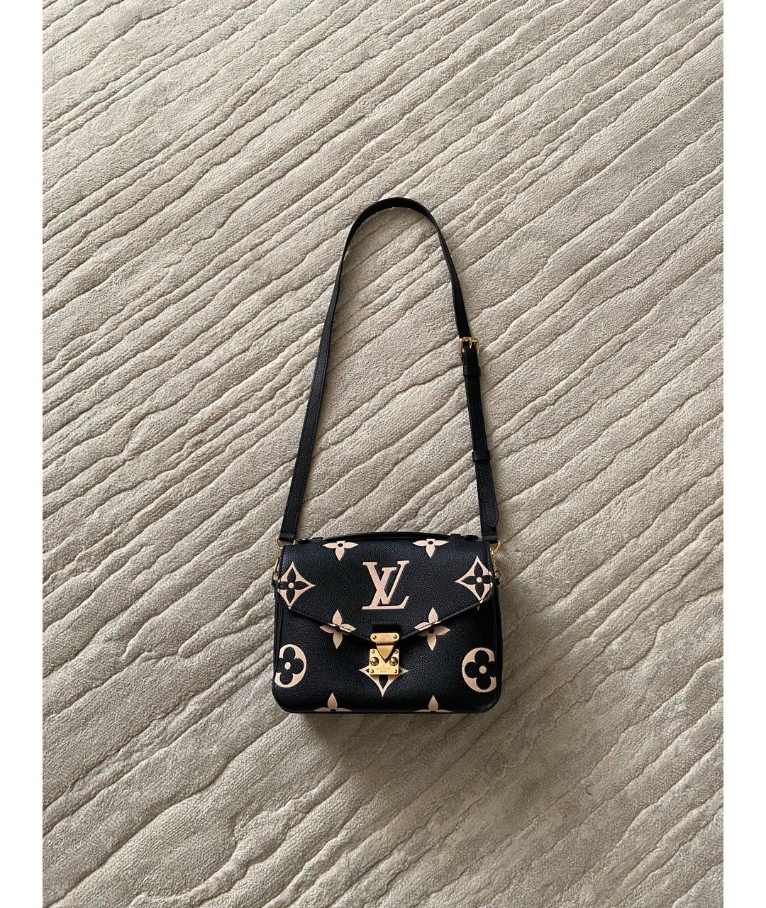 LOUIS VUITTON Черная кожаная сумка через плечо, фото 9