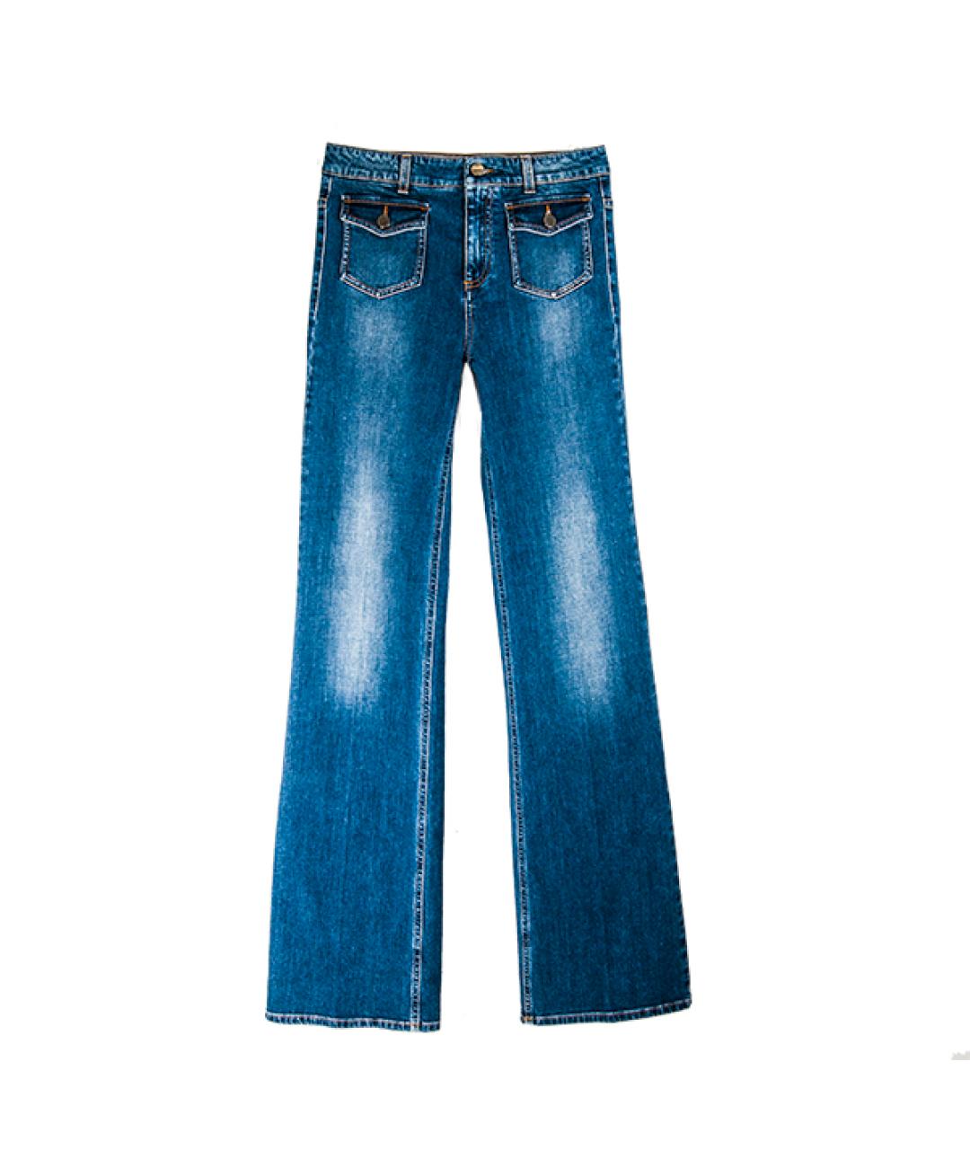 STELLA MCCARTNEY Синие хлопко-эластановые джинсы клеш, фото 4