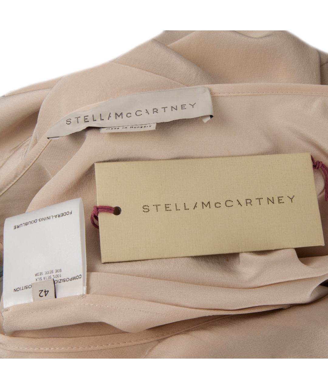 STELLA MCCARTNEY Бежевое шелковое коктейльное платье, фото 4