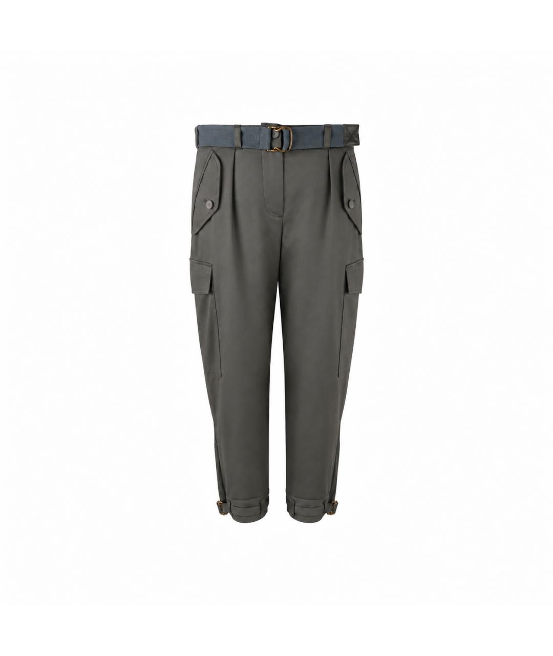 STELLA MCCARTNEY Антрацитовые хлопковые брюки широкие, фото 1