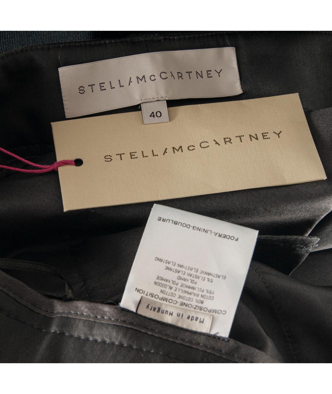 STELLA MCCARTNEY Антрацитовые хлопковые брюки широкие, фото 6