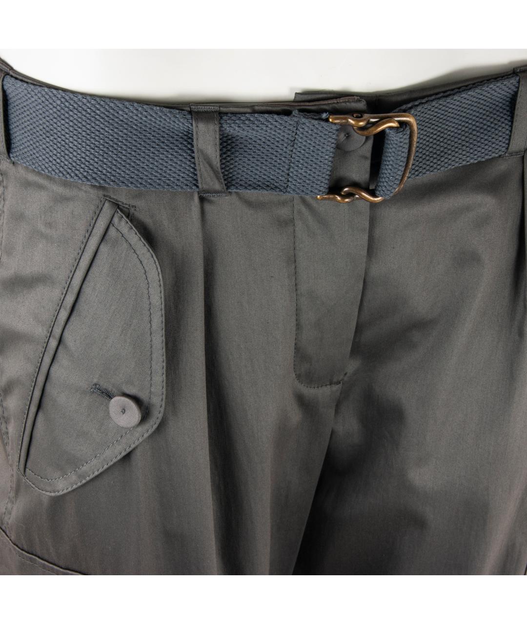 STELLA MCCARTNEY Антрацитовые хлопковые брюки широкие, фото 2