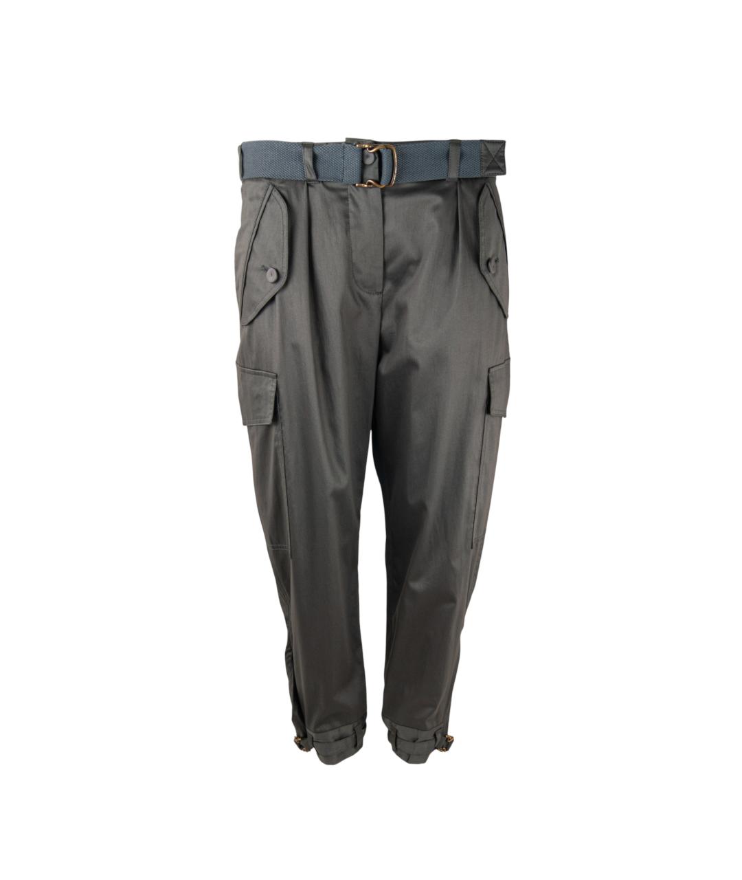 STELLA MCCARTNEY Антрацитовые хлопковые брюки широкие, фото 1